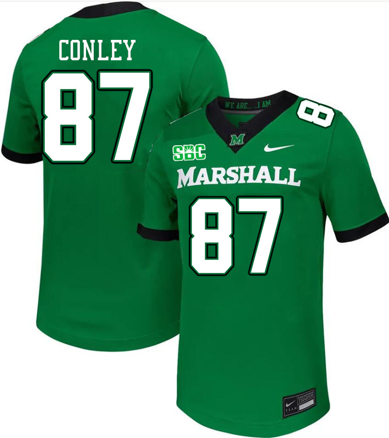 Men #87 Cade Conley Marshall Thundering Herd SBC Conference College Football Jerseys Stitched-Green